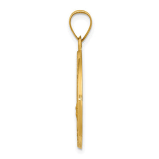 14k Yellow Gold Polished and Satin St. Florian Medal Pendant XR1319