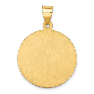 14k Yellow Gold Polished and Satin St. Florian Medal Pendant XR1319