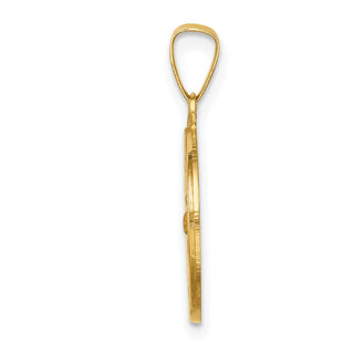 14k Yellow Gold Polished and Satin St. Francis Medal Pendant XR1321