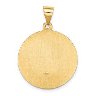 14k Yellow Gold Polished and Satin St. Francis Medal Pendant XR1323