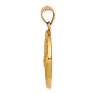 14k Yellow Gold Polished and Satin St. Francis Of Assisi Medal Pendant XR1325