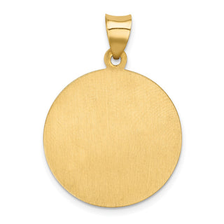 14k Yellow Gold Polished and Satin St. Francis Of Assisi Medal Pendant XR1325