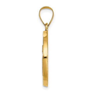 14k Yellow Gold Polished and Satin St. Gabriel Medal Pendant
