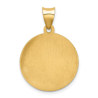 14k Yellow Gold Polished and Satin St. Gabriel Medal Pendant