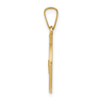 14k Yellow Gold Polished and Satin St. George Medal Pendant XR1328