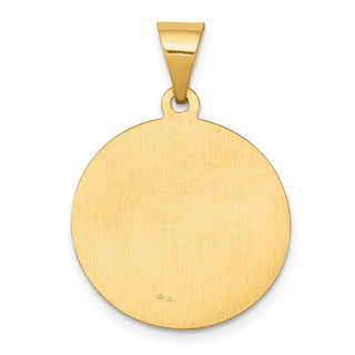 14k Yellow Gold Polished and Satin St. George Medal Pendant XR1329