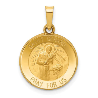 14k Yellow Gold Polished and Satin St. Gerard Medal Pendant XR1330