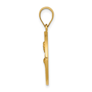 14k Yellow Gold Polished and Satin St. John Medal Pendant