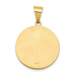 14k Yellow Gold Polished and Satin St. John Medal Pendant