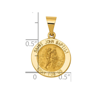 14k Yellow Gold Polished and Satin St. John Baptist Medal Pendant XR1335
