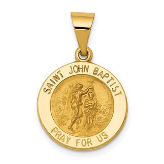14k Yellow Gold Polished and Satin St. John Baptist Medal Pendant XR1335