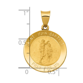 14k Yellow Gold Polished and Satin St. John Baptist Medal Pendant XR1336