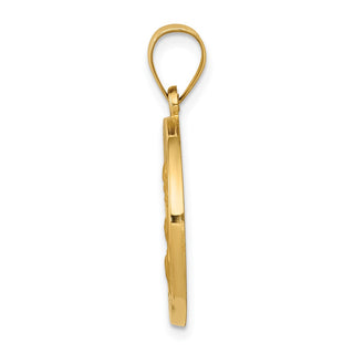 14k Yellow Gold Polished and Satin St. Joseph Medal Pendant XR1339