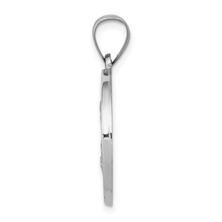 14k White Gold Polished and Satin St. Joseph Medal Pendant