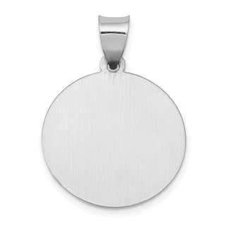 14k White Gold Polished and Satin St. Joseph Medal Pendant