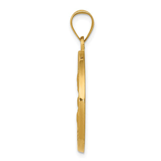 14k Yellow Gold Polished and Satin St. Joseph Medal Pendant XR1341