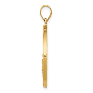 14k Yellow Gold Polished and Satin St. Joseph Medal Pendant XR1342