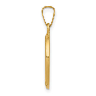 14k Yellow Gold Polished and Satin St. Joseph Medal Pendant XR1343