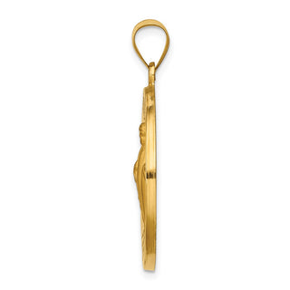 14k Yellow Gold Polished and Satin St. Jude Thaddeus Medal Pendant XR1348