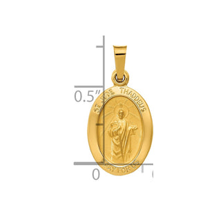 14k Yellow Gold Polished and Satin St. Jude Thaddeus Medal Pendant XR1349