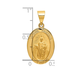 14k Yellow Gold Polished and Satin St. Jude Thaddeus Medal Pendant XR1350