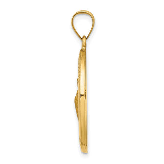 14k Yellow Gold Polished and Satin St. Jude Thaddeus Medal Pendant XR1351