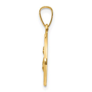 14k Yellow Gold Polished and Satin St. Lucy Medal Pendant XR1353