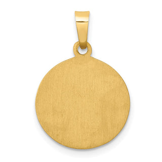 14k Yellow Gold Polished and Satin St. Lucy Medal Pendant XR1353