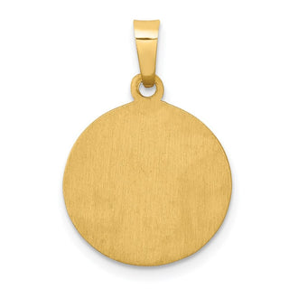 14k Yellow Gold Polished and Satin St. Lucy Medal Pendant XR1353