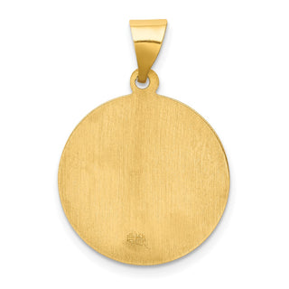 14k Yellow Gold Polished and Satin St. Lucy Medal Pendant XR1354