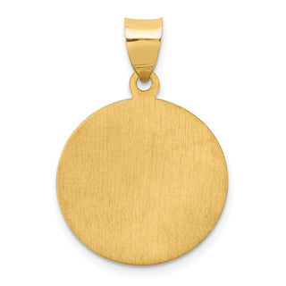 14k Yellow Gold Polished and Satin St. Luke Medal Pendant XR1355