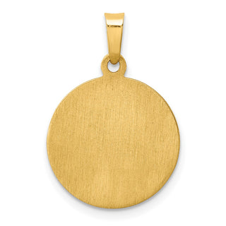 14k Yellow Gold Polished and Satin St. Mark Medal Pendant