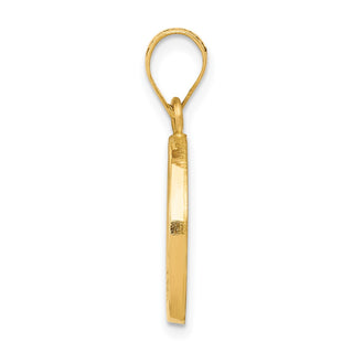 14k Yellow Gold Polished and Satin St. Matthew Medal Pendant XR1359