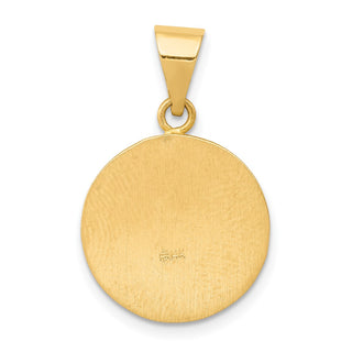 14k Yellow Gold Polished and Satin St. Matthew Medal Pendant XR1359