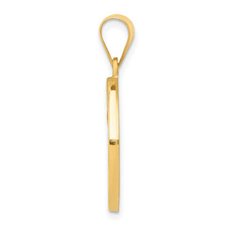 14k Yellow Gold Polished and Satin St. Matthew Medal Pendant XR1360