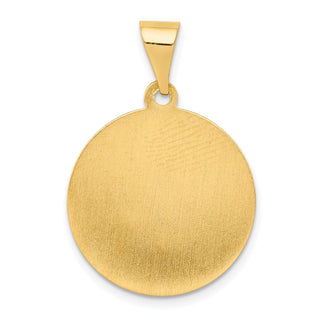 14k Yellow Gold Polished and Satin St. Matthew Medal Pendant XR1360