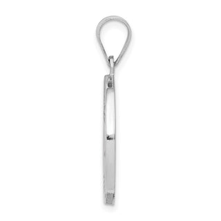 14k White Gold Polished and Satin St. Matthew Pendant