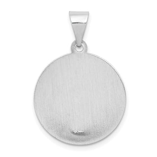 14k White Gold Polished and Satin St. Matthew Pendant