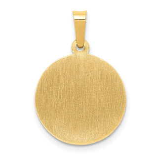 14k Yellow Gold Polished and Satin St. Michael Medal Pendant XR1362