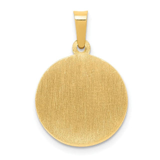 14k Yellow Gold Polished and Satin St. Michael Medal Pendant XR1362