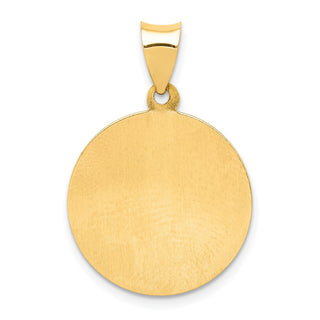14k Yellow Gold Polished and Satin St. Michael Medal Pendant XR1363