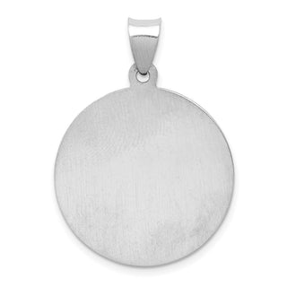 14k White Gold Polished and Satin St. Michael Medal Pendant XR1364