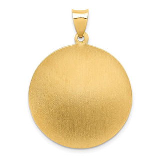 14k Yellow Gold Polished and Satin St. Michael Medal Pendant XR1365