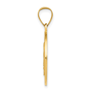 14k Yellow Gold Polished and Satin Mother Teresa Medal Pendant