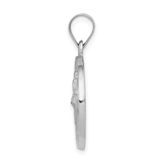 14k White Gold Polished and Satin St. Patrick Medal Pendant