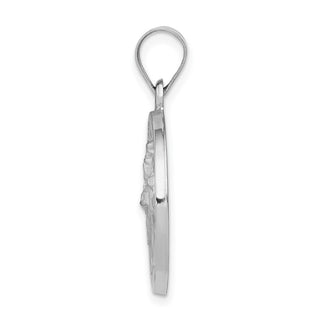14k White Gold Polished and Satin St. Patrick Medal Pendant