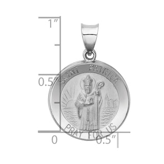 14k White Gold Polished and Satin St. Patrick Medal Pendant