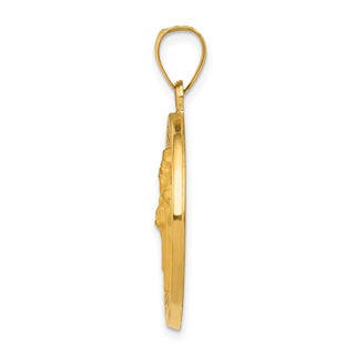 14k Yellow Gold Polished and Satin St. Patrick Medal Pendant XR1375