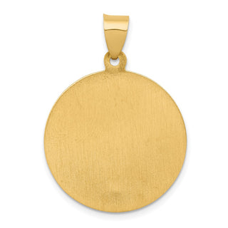 14k Yellow Gold Polished and Satin St. Patrick Medal Pendant XR1375