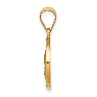 14k Yellow Gold Polished and Satin St. Paul Medal Pendant XR1376